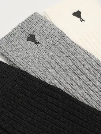 AMI PARIS | Socken 3er Pkg. ecru / grey / black | 